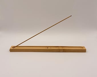 Quemador de incienso tradicional de bambú / Soporte minimalista para meditación zen