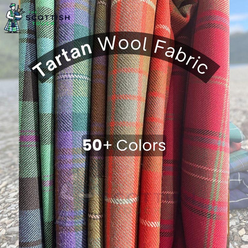 Premium tartan Acrylic wool fabric featuring traditional Scottish plaid patterns in high-quality Acrylic wool blend material. Perfect for sewing kilts, jackets, shawls, scarves, upholstery, blankets, cushions, and DIY craft projects. This Scottish tartan cloth offers vibrant colors, durable weaving, and authentic Highland style suitable for fashion design, quilting, home décor, and custom tailoring. Available in multiple tartan patterns including Royal Stewart, Black Watch, and clan tartans