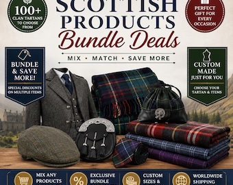 Kies Schotse producten en ontvang 40% korting | Tartan, kilts, tweedjassen of accessoires | Neem contact op voor prijsinformatie
