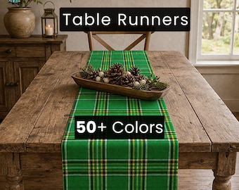 Scottish Tartan Runner – Custom Plaid Table Décor - Available In 50+ Colors