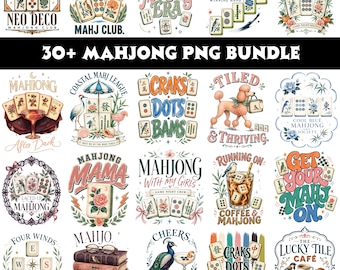 30+ Mahjong PNG Bundle, Mahjong Tiles Shirt Design, American Mama Mahjong Social Club, Game Night Mahjong Sublimation, Mahjong Party Clipart