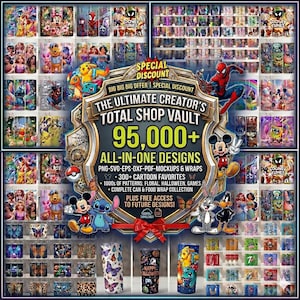 95000+ 20oz Variety Pack Mega Tumbler Wrap Bundle, Tecknad Tumbler PNG, Alla tecknade karaktärer Sublimerings Tumbler Designs, Digital Nedladdning