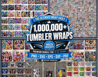 1,000,000+ 20oz Variety Pack Mega Tumbler Wrap Bundle, Cartoon Tumbler PNG, Sublimation Designs png, svg, dxf, eps Cartoons Digital Download