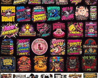 Dungeon Crawler Carl Png Bundle, New Achievement Png, Donut Princess Mug LitRPG Dungeon Crawler Carl Merch Png, BookTok Readers DCC Fans