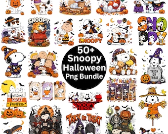 50+ Snoopy Halloween PNG Bundle, Peanuts Horror Design Clipart, Trick Or Treat PNG, Halloween Shirt Party Png, Digital Download