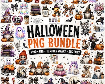 1500+ Halloween SVG PNG Bundle, Funny Spooky Season Png, Cute Retro Fall Clipart, Trick Or Treat, Halloween Horror Ghost Pumpkin Designs