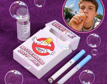 Quit Smoking Bubble Cigarette Set Fun Party Bubble Toy 3D Printed Glass Bubble Prop Novelty Gift Funny Quit Smoking Gadget Creative Toy Prop