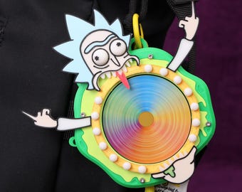 Cartoon Spinner Keychain 3D Printed Comic Turntable Charm Nylon Paracord Bag Accessory Fidget Toy Geek Fandom Gift Daily Carry Charm