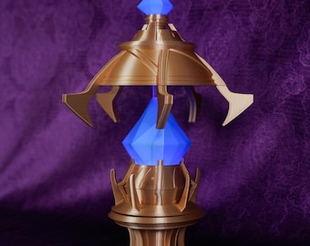 FF14 Glowing Crystal Lamp Fantasy RPG Decor 3D Printed Light Magical Crystal Figure Gamer Room Decor Ambient Light Gift Night Light