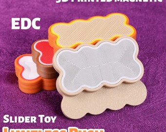 EDC Magnetic Push Slider Fidget Toy Maillard Earth Tone Infinite Slider Click Coin Toy Desk Focus Gadget Portable Gift Repeat Motion Toy