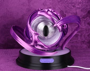 3D Printed Cosmic Eye LED Night Light Purple Sci Fi Fantasy Desk Lamp Gaming Room Decor PLA Glowing Eye Light Gift