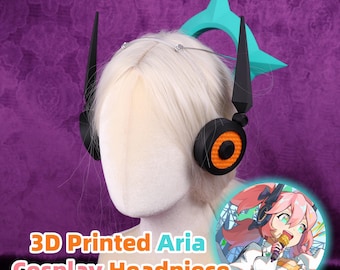 Futuristic Idol Cosplay Headpiece 3D Printed PLA Mechanical Hair Clip Anime Style Costume Accessory Metal Acrylic Detail Sci Fi Headpiece