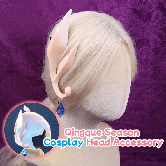 Sky Children Of The Light Qingque Cosplay Headpiece Gradient 3D Printed PLA Resin Metal Handmade Cosplay Accessory Hair Headpiece Prop