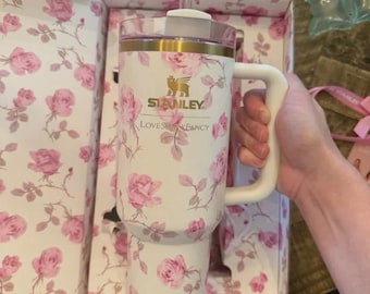 LoveShackFancy Stanley Tumbler – 40oz Pink Floral Quencher, Limited Edition