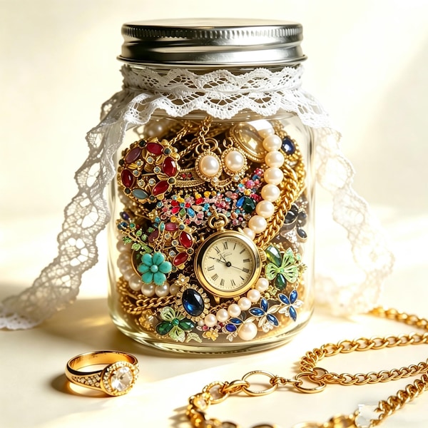 Jewelry Jar Set | Curated Vintage Rings, Necklaces & Bracelets |  Gift for Her