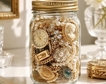 Jewelry Jar Set | Curated Vintage Rings, Necklaces & Bracelets |  Gift for Her