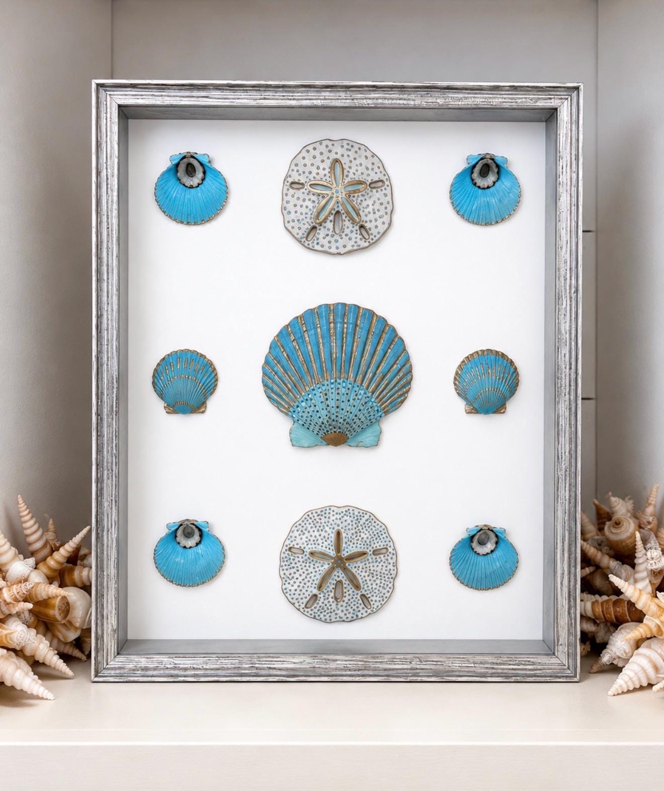 海デザイン カボション Capiz Shell Wall Hangings Aqua - Etsy