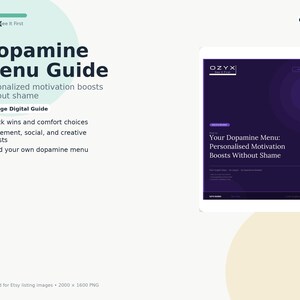 Dopamine Menu Guide for ADHD Motivation and Neurodivergent Self Regulation