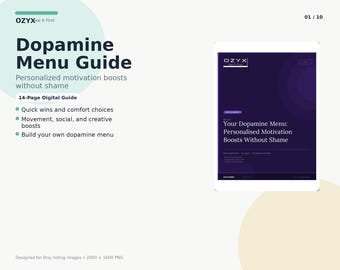 Dopamine Menu Guide for ADHD Motivation and Neurodivergent Self Regulation