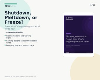 Shutdown Meltdown or Freeze Guide for ADHD Autism and Nervous System Support