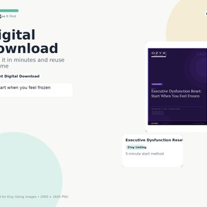 Executive Dysfunction Reset Guide, ADHD Task Initiation Help, Neurodivergent PDF, Executive Function Workbook, Digital Download image 9