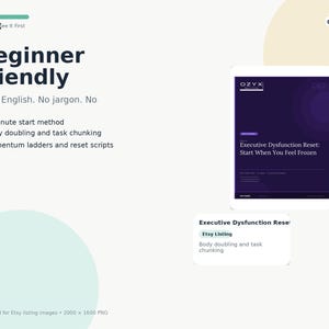 Executive Dysfunction Reset Guide, ADHD Task Initiation Help, Neurodivergent PDF, Executive Function Workbook, Digital Download image 7