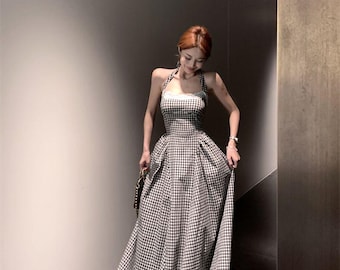 Lace Patchwork Halter Dress, Off Shoulder Tube Top Long Dress, Waist Slim Elegant Casual Dress