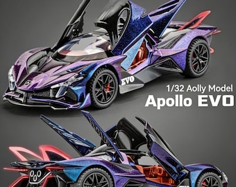 1:32 Apollo Sun God Luxury Sports Car, Die-Cast Metal Simulation Toy Car Model for Boys, Collectible Ornament