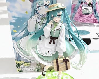 Hatsune Miku Pastoral Style Figure, Anime Beautiful Girl Model, Desktop Ornament Gift