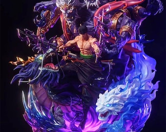 One Piece Zoro King of Hell Enma Statue, Anime Figure Desktop Ornament Collection Merchandise