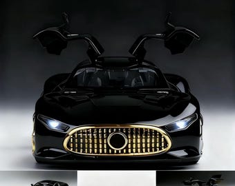 1:32 Scale AMG-GT Alloy Die-Cast Car Model, Pull-Back Toy Car with Sound Light Effects, Simulation Collectible Vehicle for Kids