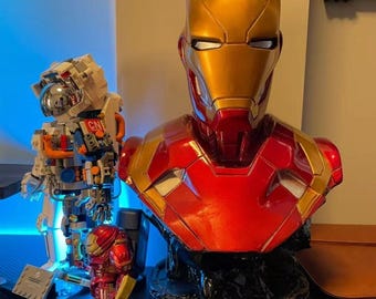 35cm Iron Man Half-Bust Statue, Avengers Series, Desktop Ornament, Office Decoration Gift Model