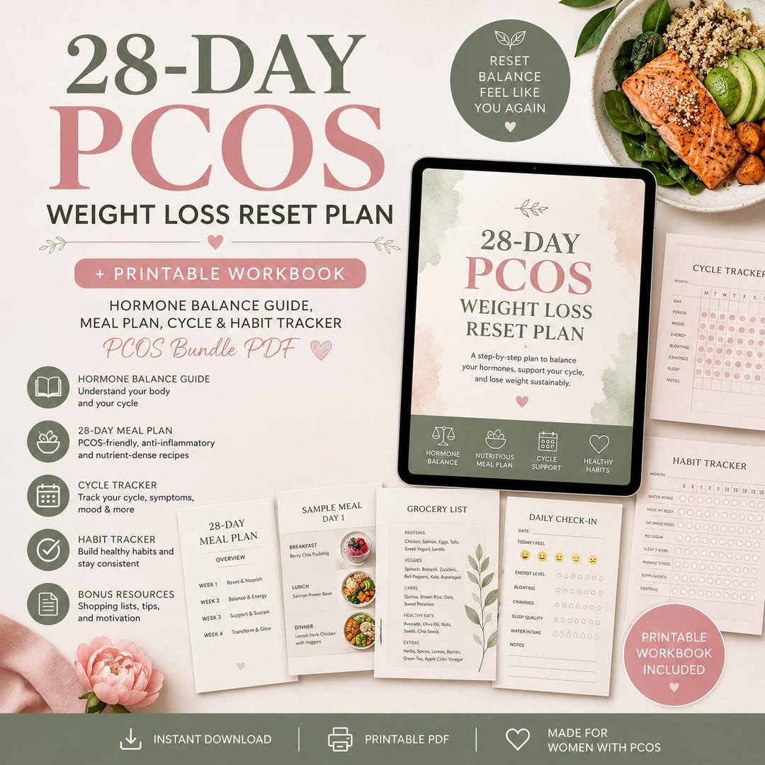 28-day PCOS Weight Loss Reset Plan + Printable Workbook | Hormone ...