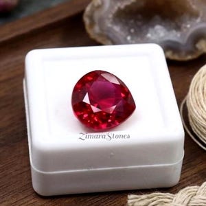 8 Ct Natural Red Ruby Pear Cut | GGI Certified Faceted Loose Gemstone | 14x7 mm Ruby for Ring Pendant | July Birthstone
