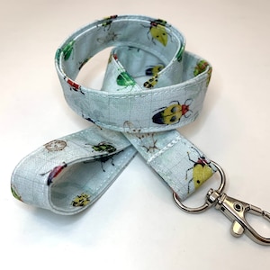 Beetle Lanyard - Optional Breakaway Clasp - Cotton Fabric - Key / ID / Badge Holder