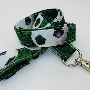 Soccer Lanyard - Pick Your Length - Optional Breakaway Clasp - Cotton Fabric - Key / ID / Badge Holder