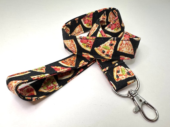 Pizza Schlüsselband Wählen Sie Ihre Länge Optionaler Breakaway-Verschluss  Baumwollstoff Schlüssel / Ausweis / Ausweishalter - .de