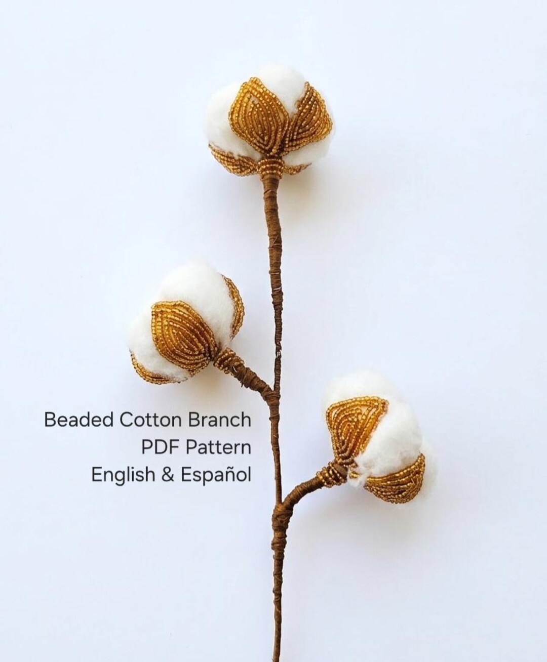 French Beaded Cotton Branch Pattern – Realistic DIY Farmhouse Decor ...
