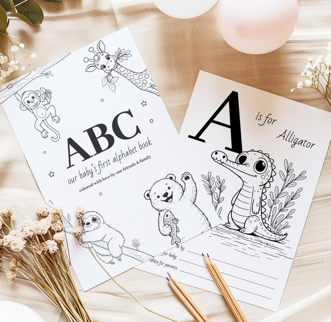 ABC Animal Coloring Book | Baby Shower Coloring Book Activity Game ...