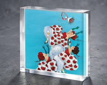 Bridesmaids Acrylic  Block for Baby Stork Farm Design Name Date Lámina acrílica Pintura Acrílico Exhibidor de escritorio