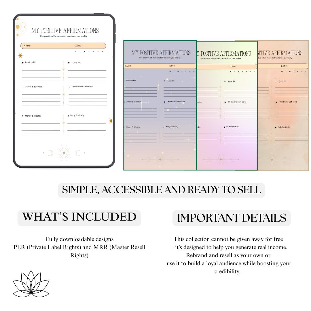 Daily Positive Affirmations PDF PNG Mindset Growth Journal 2026 Self ...