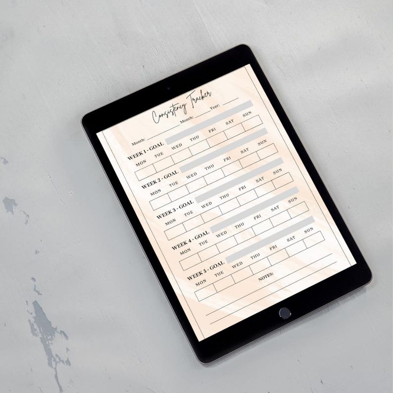 Consistent Tracking 30 Day Consistency Tracker PDF PNG | Monthly Habit Streak | Daily ...