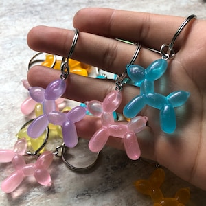 Glitter Balloon Dog Keyring, Funny Cartoon Keyring