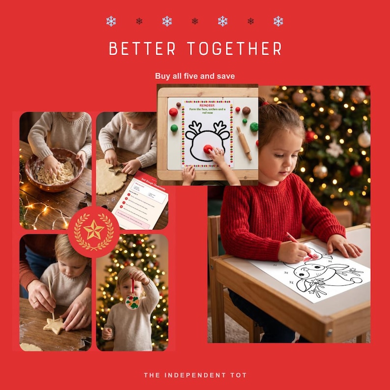 Christmas Activity Bundle | 5-in-1 Printable Pack | Coloring, Crafts ...