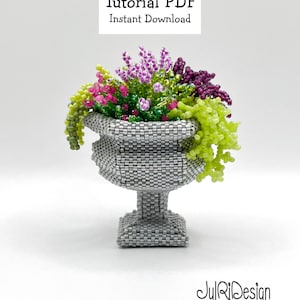 Mini fioriera in urna con fiori TUTORIAL/modello/istruzioni/PDF