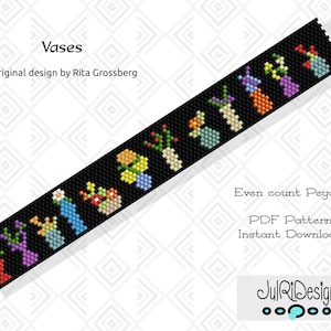 Peyote PDF Bracelet Pattern/PDF/Beading Pattern - Vases