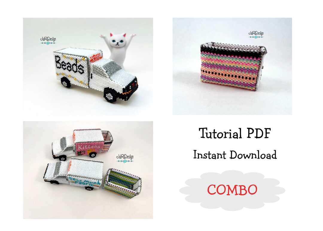 Beaded Mini Moving (haul) Truck and BOX Tutorial/pattern/instructions ...