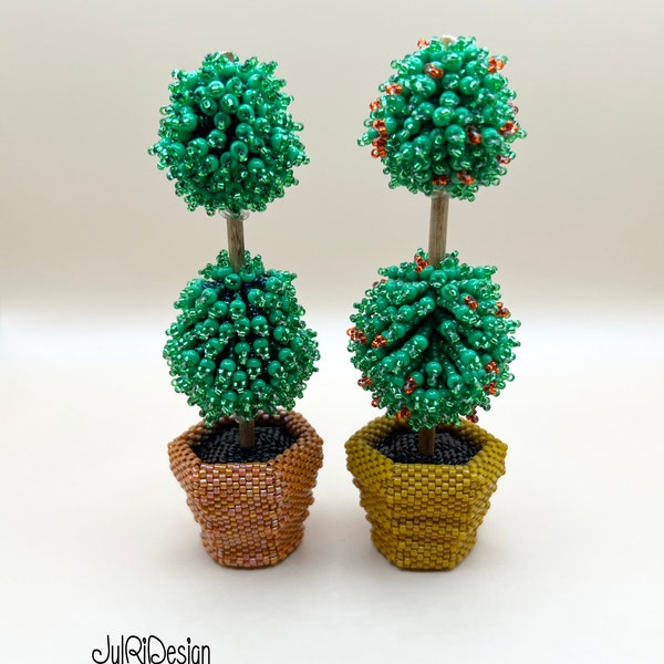 Mini Double Ball Topiary Plant TUTORIAL/pattern/instructions/PDF
