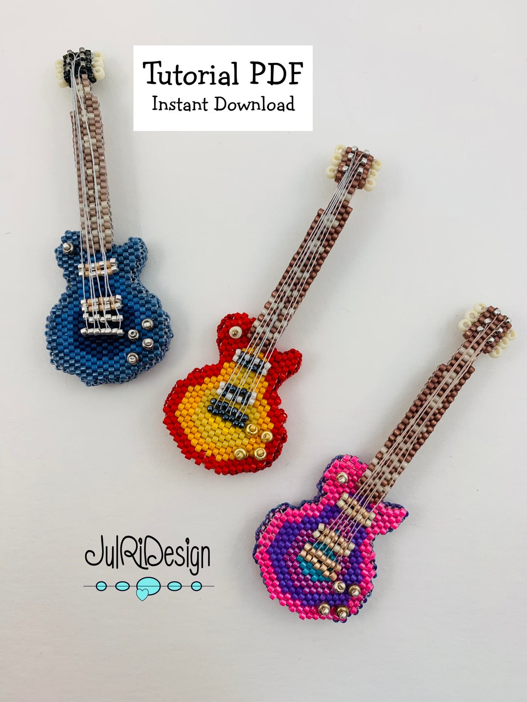 Beaded Miniature Electric Guitar Tutorial/pattern/instructions/pdf ...