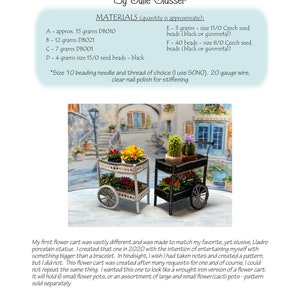 Miniature Beaded Flower Cart TUTORIAL/PDF pattern/Beading Instructions image 9